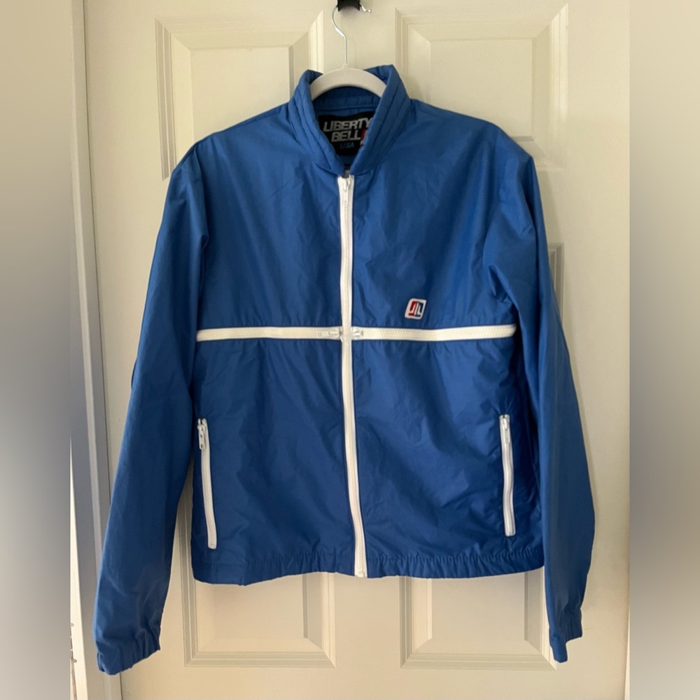 Vintage Liberty Bell Jacket, Blue-Size M windbreaker Spring coat